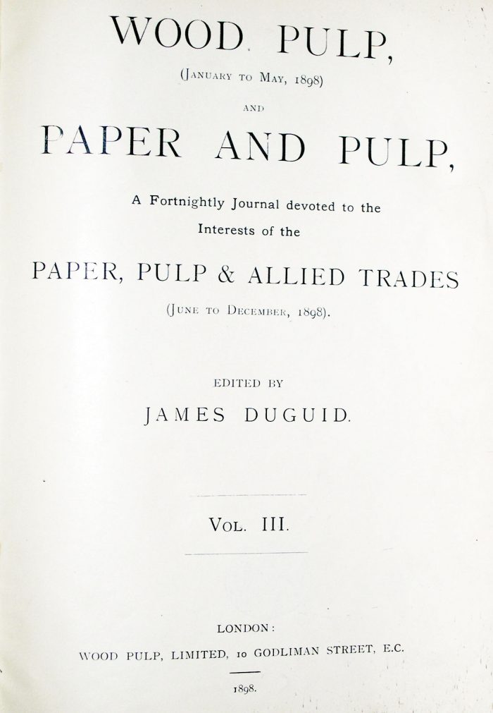 Wood Pulp Example Wood Pulp – Victorian Print Trade Journals Database